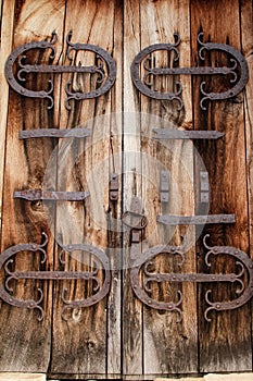 Detail of Entrance door in Cisnadioara Fortress, Among The Oldest Romanic Monuments In Transylvania