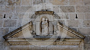 Detail of entrance to church at Our Lady of the Rocks, Kotor Bay, Montenegro photo