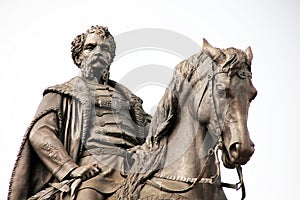 Detail of the equestrian statue of Count Gyula Andrassy next to the Hungarian Parliament Building