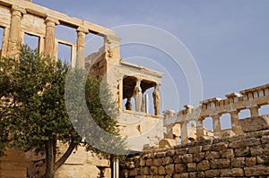 Detail from the Erechteion, Acropolis, Athens, Greece.