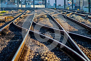 Detail of an european train track