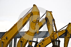 The detail of excavator Construction Equipment photo