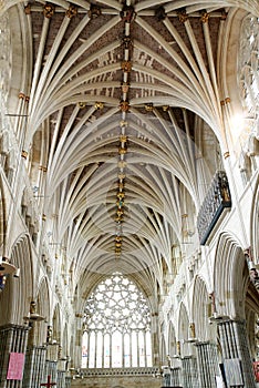 Detail of Exeter cathedral in Devon
