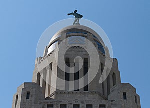 Detail of exterior of the Sower of Nebraska State Capitol building