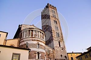 Detail exterior view of Lucca Cathedral