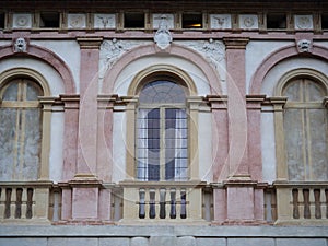 Detail of the facade of an ancient villa