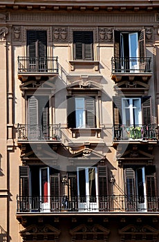 Detail of the facade of a building of the xix century