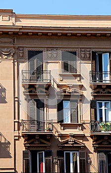Detail of the facade of a building of the xix century photo