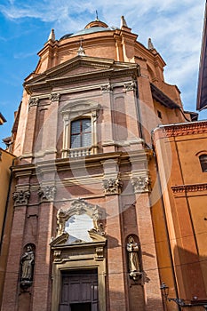 Detail of facade of the church of Santa Maria della Vita, Bologna ITALY