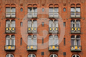 Detail of facade of Copenhagen Palace Hotel