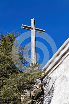 Detail of the facade of El Valle de los Caidos valley of the fallen in madrid