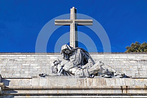 Detail of the facade of El Valle de los Caidos valley of the fallen in madrid photo