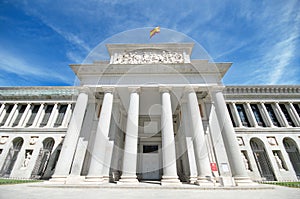 Detail of the facade of the famous el Prado Museum in Madrid, Spain photo