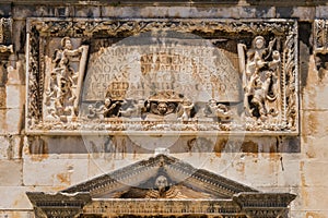 Detail of the Facade of the Franciscan Monastery in Dubrovnik, C