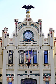 Valencia Train Station, facade detail photo