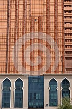 Detail facade of Palace Gate Hotel, Abu Dhabi