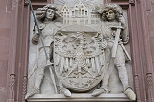 Detail on Facade of Romer City Hall; Romerberg Square; Frankfurt photo