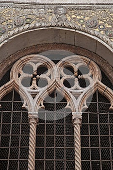 Detail on Facade of San Marcos - St Marks Cathedral Church, Venice