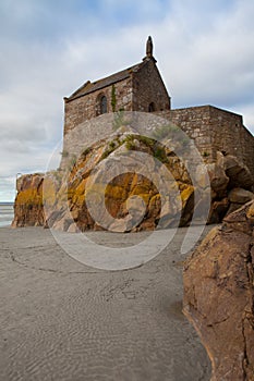 Detail of famous historic Le Mont Saint-Michel Normandy,France