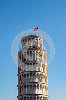 Detail of the famous Leaning Tower of Pisa in Tuscany - Italy