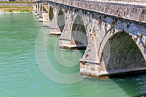 Detail of famous Ottoman Mehmed Pasha Sokolovic stone bridge