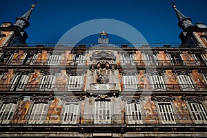 Detail of famous square in Madrid Plaza Mayor