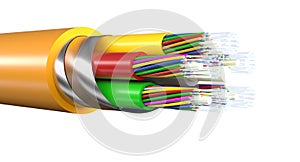 detail of fibre optic cable for internet connection