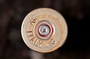 Detail of fired shotgun cartridge