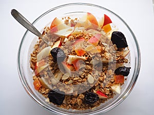 Detail of fitness musli breakfast