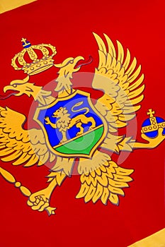 Detail on the flag of Montenegro - Europe