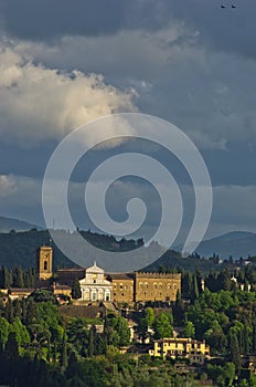Detail of Florence and its surrounding landscape