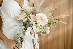 Floral Details of a wedding bouquet. photo