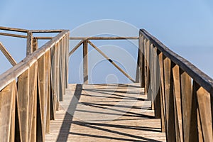 Detail of footbridge access to the beach
