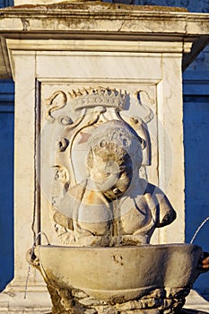 Detail of the fountain in Cavalieri Square, Pisa, Tuscany - Italy