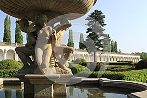 Detail of the fountain in the Floral Garden Kromeriz