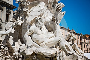 Detail of the Fountain of the Four Rivers