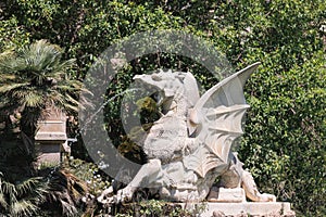 Detail of the Fountain inside The Parc de la Ciutadella, Citadel Park, in Ciutat Vella Neighborhood in Barcelona, Catalonia, Spain