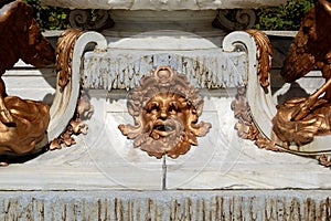 Detail of a fountain, San Ildefonso garden, Spain