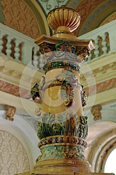 Old fountain detail from the 19th century - Baile Herculane - landmark attraction in Romania photo