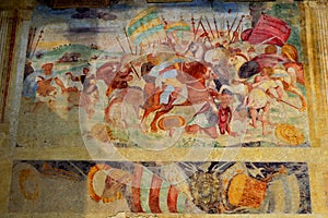 Detail on the Fresco on the Loggia  Asolo Italy