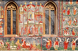 Detail of the fresco of Voronet monastery photo