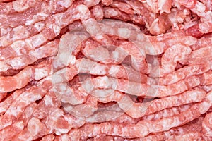 Detail of fresh and raw minced pork from supermarket, fresh food