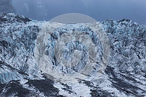 Detail of frosty ice in franz josef glacier new zelaand