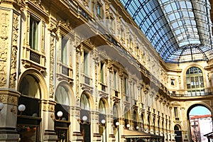 Detail of Galleria Vittorio Emanuele in Milan, Italy