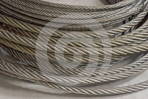 Detail of a galvanized wire rope