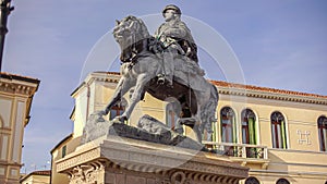 Detail of Garibaldi statue on horseback in Rovigo