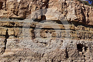 Detail, geological layers of sedimentary rock