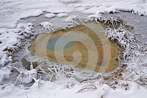 Detail of geothermal features in Upper Old Faithful Basin