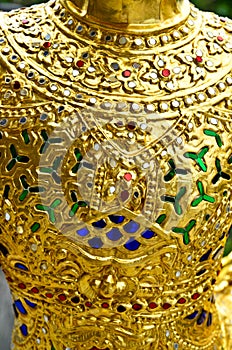 Detail of Giant Buddha in Grand Palace