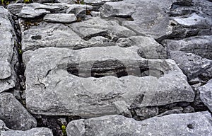 Detail of the glaciated karst landscape of the Burren, County Claire, Ireland photo